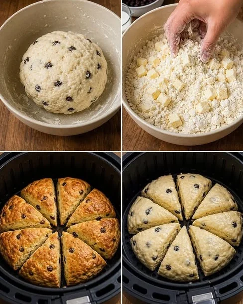 air fryer scones are buttery, fluffy