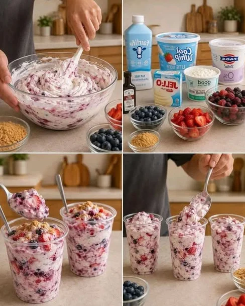 Creamy Mixed Berry Cheesecake Fluff Recipe