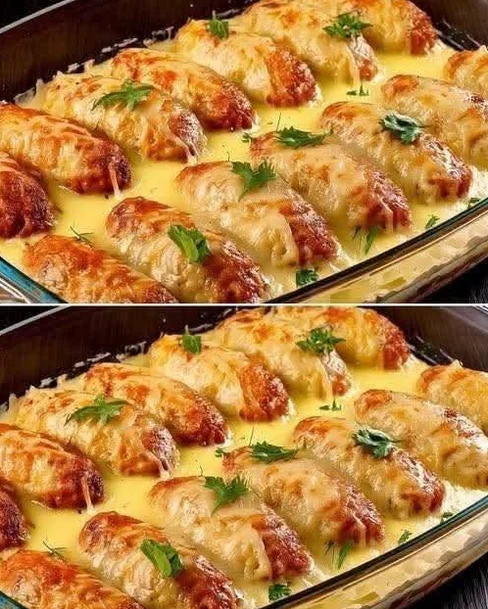 Creamy Parmesan Chicken Bake with Garlic Cream Sauce
