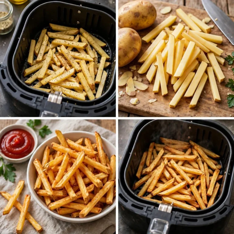 Homemade Crispy Air Fryer French Fries.