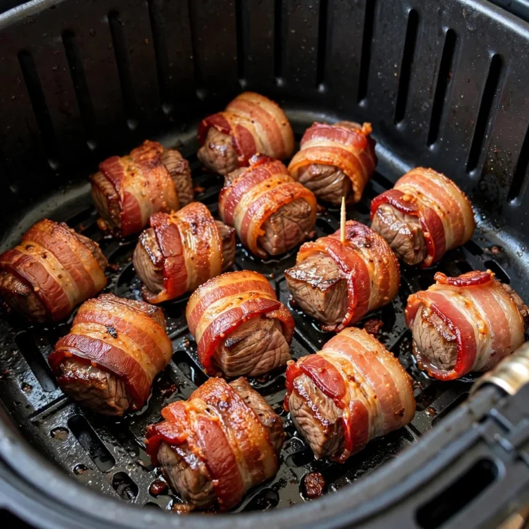 Air Fryer Bacon Wrapped Steak Bites