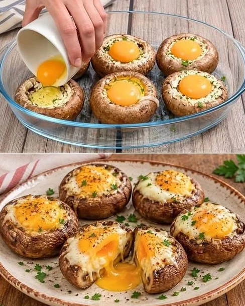Egg-Stuffed Cremini Mushrooms