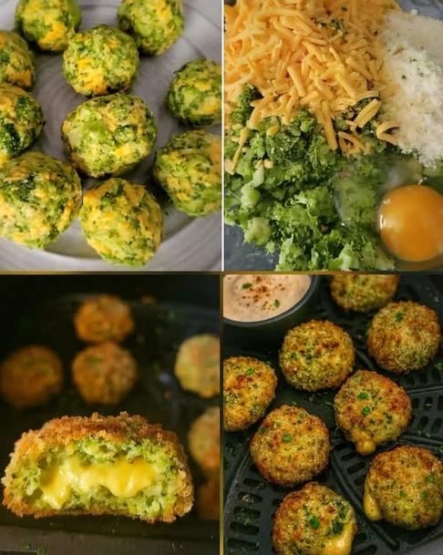 Easy Low-Carb Air Fryer Broccoli Cheddar Bites
