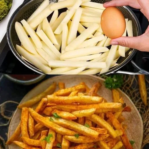 Crispy Egg-Coated French Fries