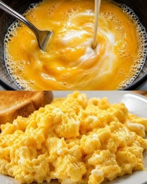 fluffy and creamy scrambled eggs